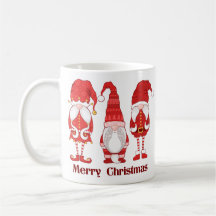 Drie rode kerstgnomes vrolijk kerstfeest