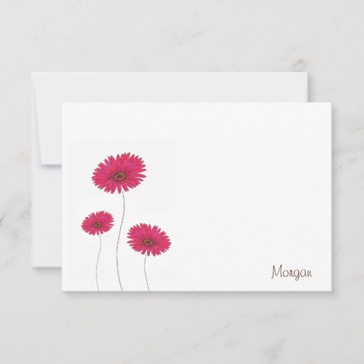 Drie rode Waterverf, Pen & Ink Gerbs Notitiekaartje (Voorkant)