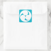 Drie rondjes met de klok mee (Sugaki) Vierkante Sticker (Tas)