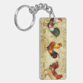 Drie Roosters Sleutelhanger (Voorkant Links)