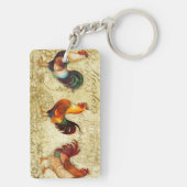 Drie Roosters Sleutelhanger (achterkant)