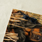 Drie rottweiler-honden - Doos met rotaties Strandlaken (In situ)