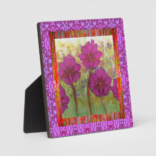 Drie roze bloemen 2 fotoplaat