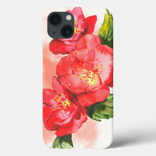 Drie roze en rode Waterverf Rozen Case-Mate iPhone Case (Achterkant)