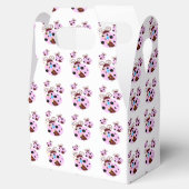 Drie roze en zwarte ladybug met sterren bedankdoosjes (Geopend)