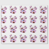 Drie roze en zwarte ladybug met sterren cadeaupapier (Vlak)