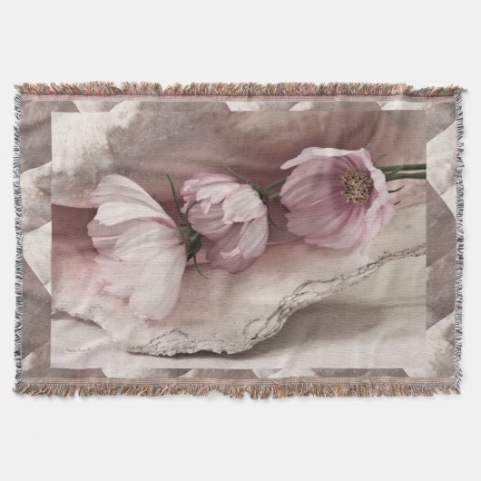Drie roze kosmos deken (Voorkant)