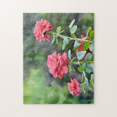 Drie Roze Rozen Rozenhof Kunstpuzzel Legpuzzel (Verticaal)