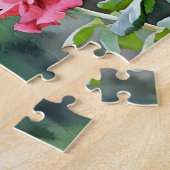 Drie Roze Rozen Rozentuin Kunstpuzzel Legpuzzel (Zijkant)
