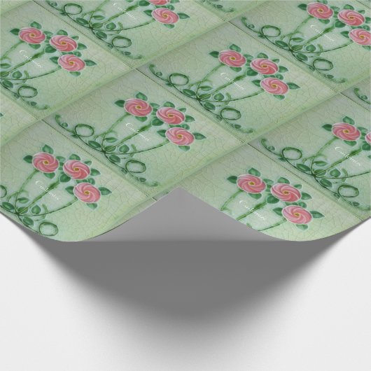 Drie roze rozen Thunder_Cove Cadeaupapier (Hoek)