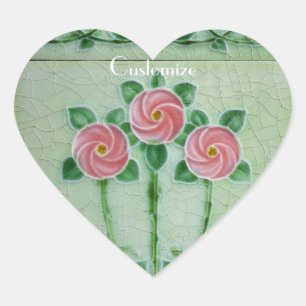 Drie roze rozen Thunder_Cove Hart Sticker
