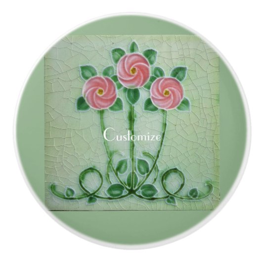 Drie roze rozen Thunder_Cove Keramische Knop (Voorkant)