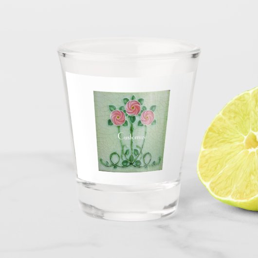 Drie roze rozen Thunder_Cove Shot Glas (Voorkant)