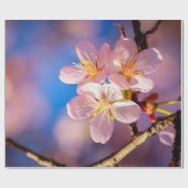 Drie roze Sakura Blossom Cadeaupapier (Vlak)