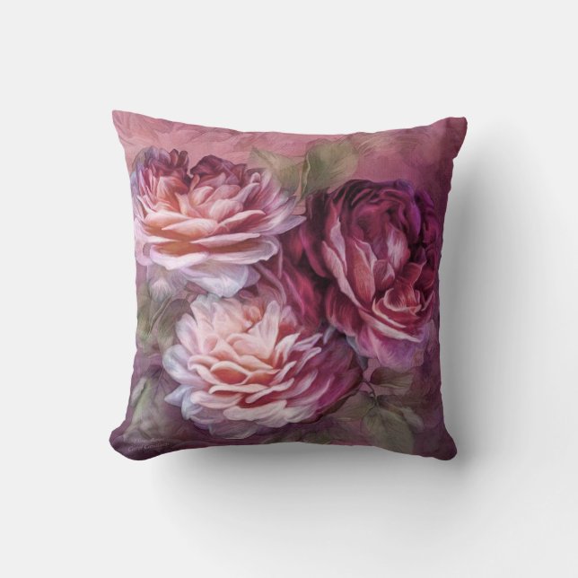 Drie Rozen - Bourgogne - Ontwerper Art Pillow Kussen (Voorkant)
