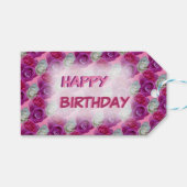 Drie Rozen Pattern Birthday Gift Labels Cadeaulabel (Voorkant (Horizontaal))