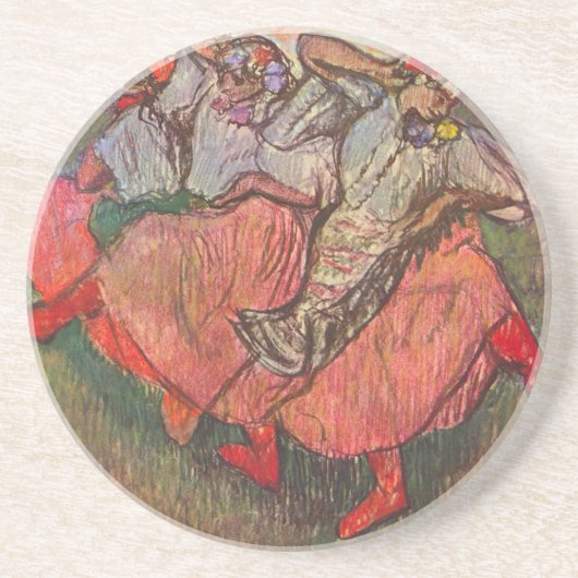 Drie Russische danseressen van Edgar Degas Zandsteen Onderzetter (Voorkant)