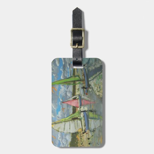 Drie Sailboten Bray Dunes Frankrijk Bagagelabel (Voorkant verticaal)