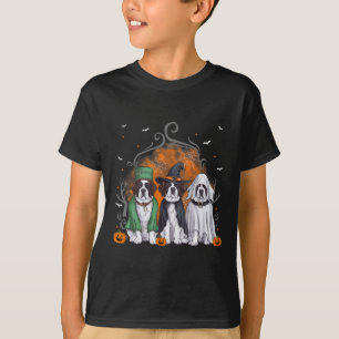 Drie Saint Bernard St. Bernard Hond Halloween Ghos T-shirt