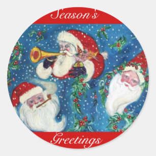 DRIE SANTA RONDE STICKER