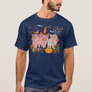 Drie schapen Halloween Mummie Heks Griezeld pompoe T-shirt