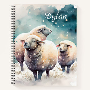 Drie Schapen in Winter Wonderland - Gepersonalisee Notitieboek