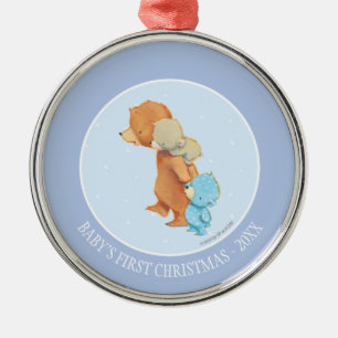 Drie Schattige Beren vrienden Metalen Ornament