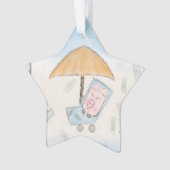 Drie schattige biggen op het strand ornament (voorkant)