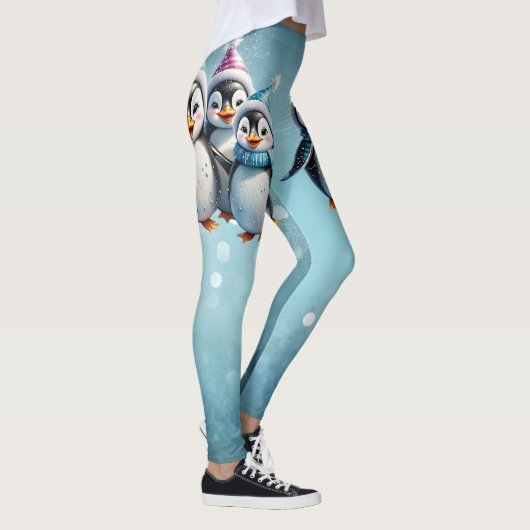 Drie schattige pinguïns leggings (Rechts)