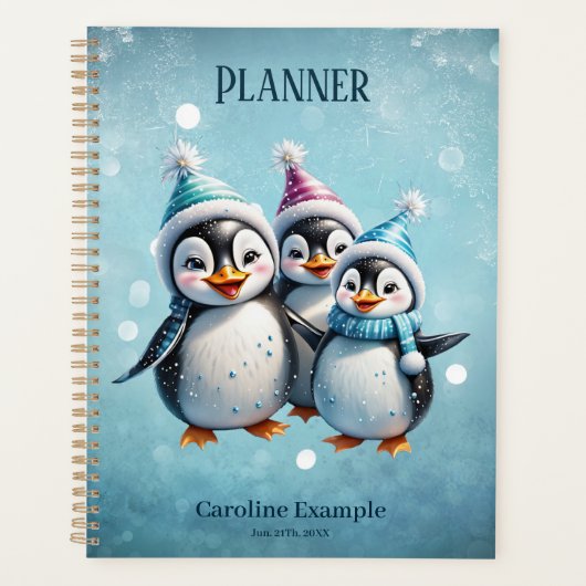 Drie schattige pinguïns planner (Voorkant)