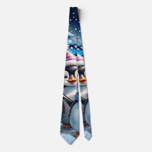 Drie schattige pinguïns stropdas