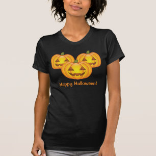 Drie schattige pompoenen met gelukkige Halloween t T-shirt