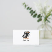 Drie Schattige Puffin Permanent Cartoon Visitekaartje (Staand voorkant)