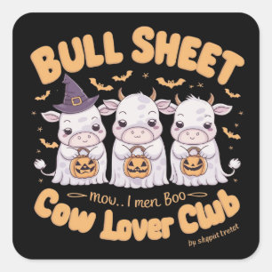 Drie schattige spook koeien verkleed voor Hallowee Vierkante Sticker