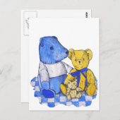 drie schattige studies over de originele kunst van briefkaart (Voorkant / Achterkant)