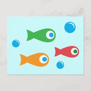 Drie schattige vis briefkaart