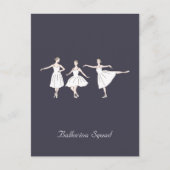 Drie Schattigee Ballerina's Feestdagenkaart (Voorkant)