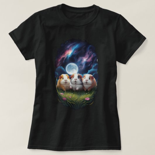 Drie Schattigee cavia's T-shirt (Design voorkant)