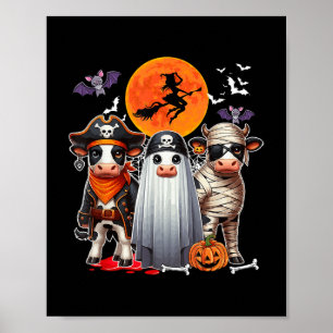 Drie Schattigee Koeien Cosplay Pirate Boo Mummy Ha Poster