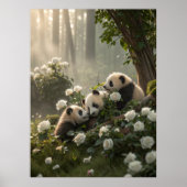 Drie Schattigee panda's Poster (Voorkant)