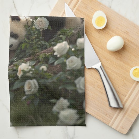 Drie Schattigee panda's Theedoek (Quarter Fold)