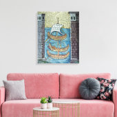 Drie schepen die de haven van Ravenna binnenvaren Canvas Afdruk (Insitu (Woonkamer))