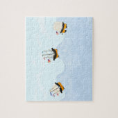 Drie Schepen die op het Rollende Kind van het Zee  Legpuzzel (Verticaal)