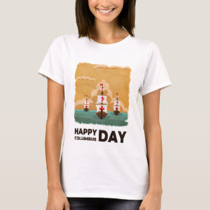 Drie schepen Happy Columbus Day T-shirt