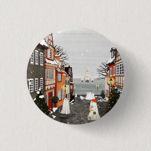 Drie schepen ronde button 3,2 cm