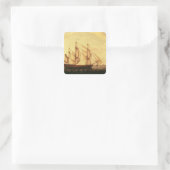 Drie schepen van de Hudsonbaai in de Theems Vierkante Sticker (Tas)