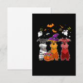 Drie Schnauzer Witch Pet Cute Halloween Gifts RSVP Kaartje (Voorkant / Achterkant)