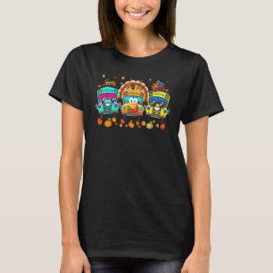 Drie schoolbussen Pilgrim Turkey Herfst Vibes Dank T-shirt