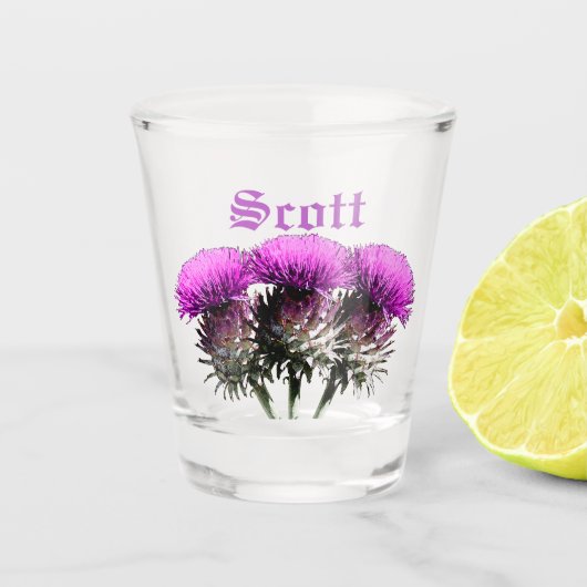  drie Schotse Thistles Shot Glas (Voorkant)
