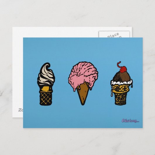 "DRIE SCOOPS" BRIEFKAART (Voorkant / Achterkant)